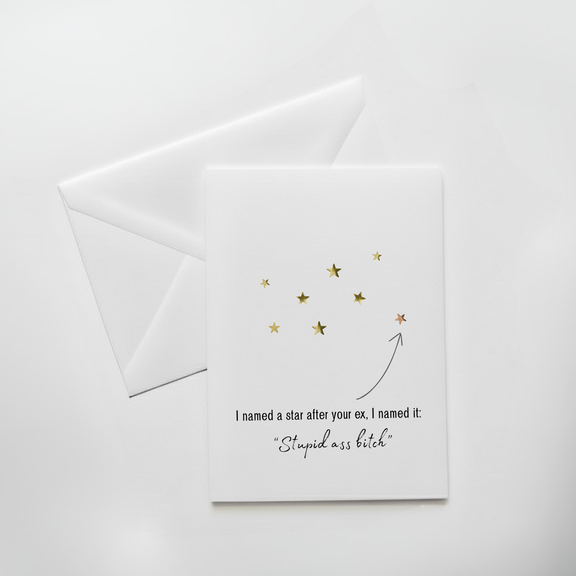 Rude break up card. Insulting breakup card. Divorce card. Hate your ex. Savage break up card