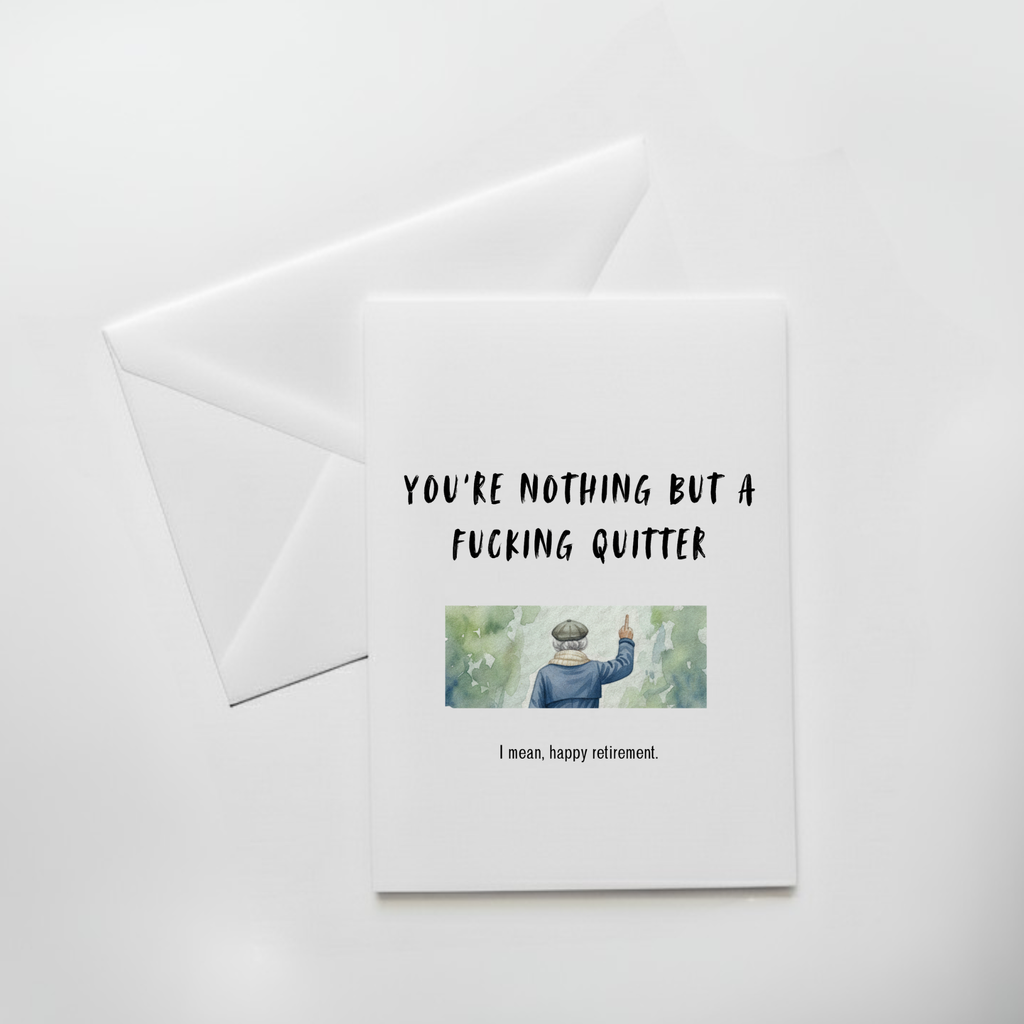 Rude retirement card. insult retirement card. bitter coworker card