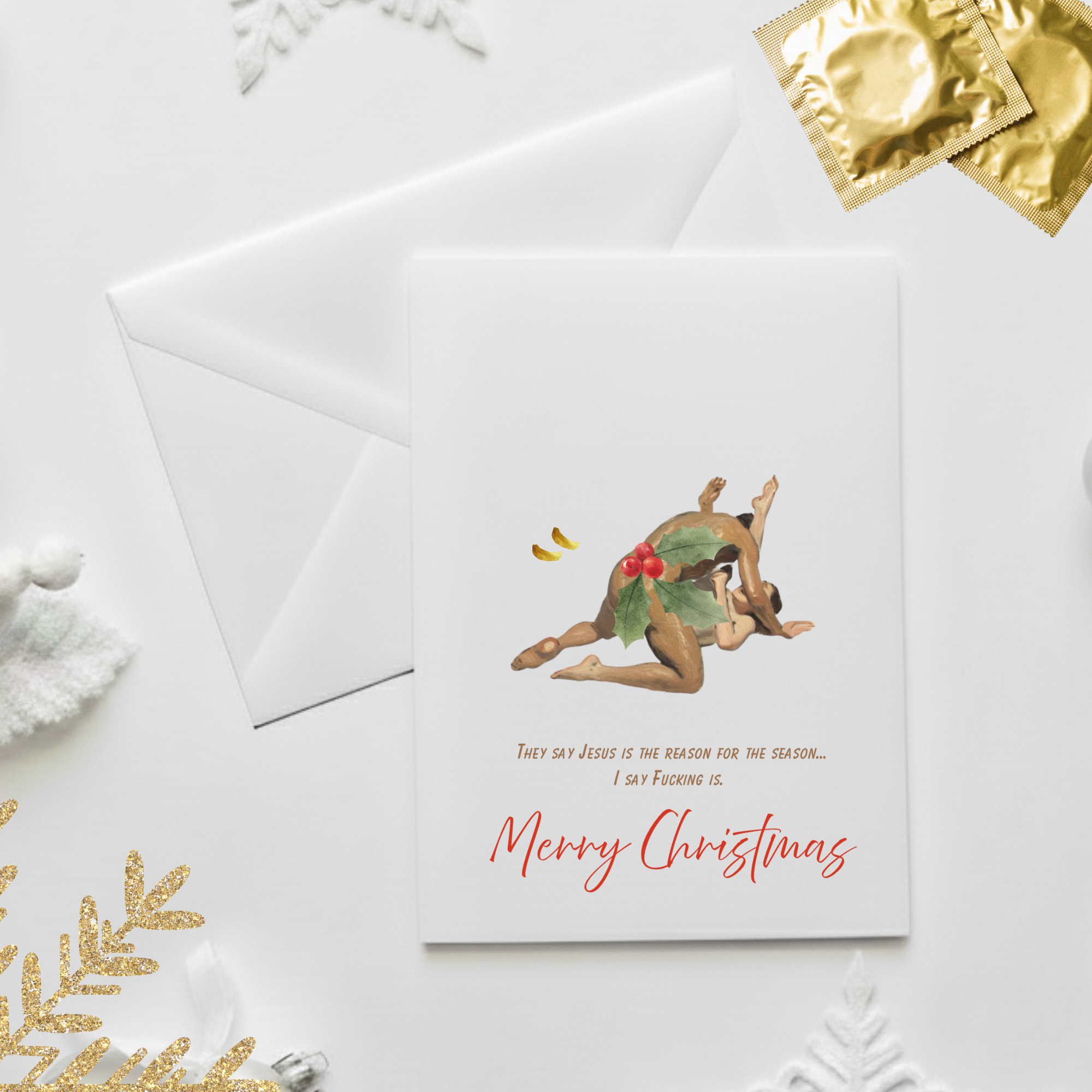 Blasphemous Christmas card, rude christmas card 